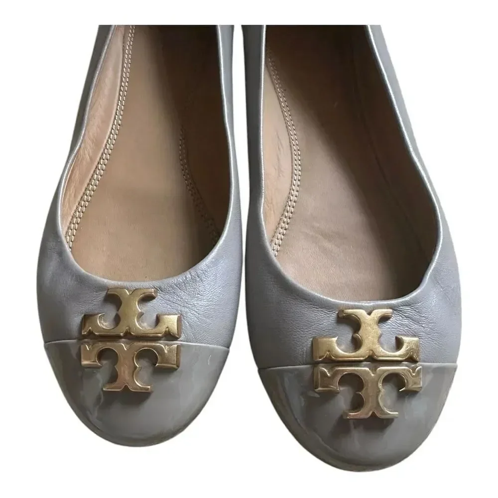 Tory Burch | 60226 Everly Cap Toe Ballet Nappa Leather French Gray | 7.5